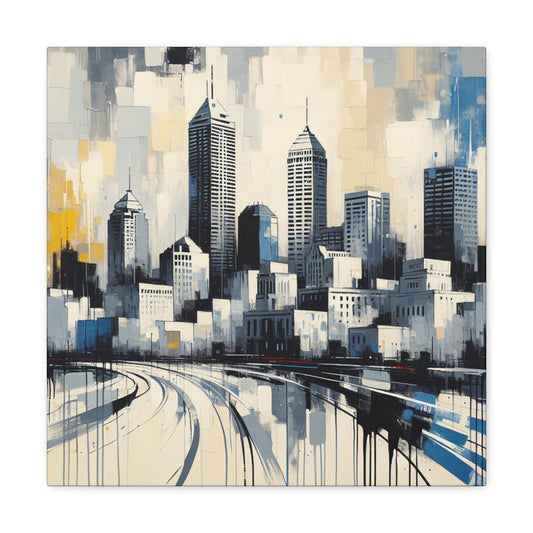 "Cityscape Serenade: Indianapolis" - Canvas