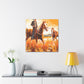 Wild Horses Grazing - Canvas