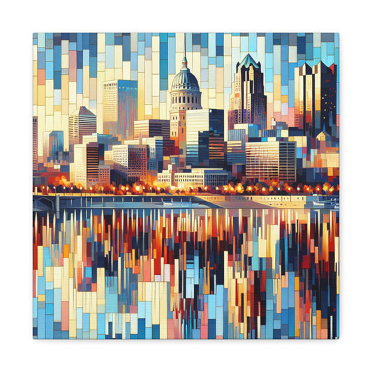 "Shimmering Gateway City" - Canvas