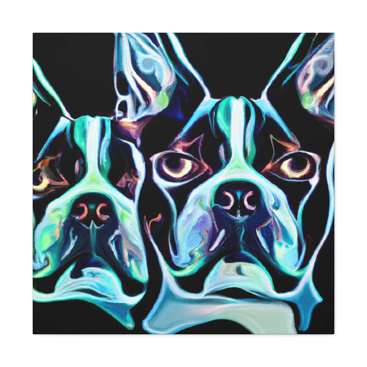 "Boston Terrier Bouquet" - Canvas