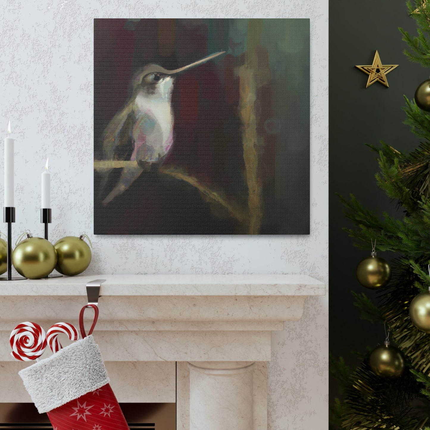 "Hummingbird in Expressionism". - Canvas