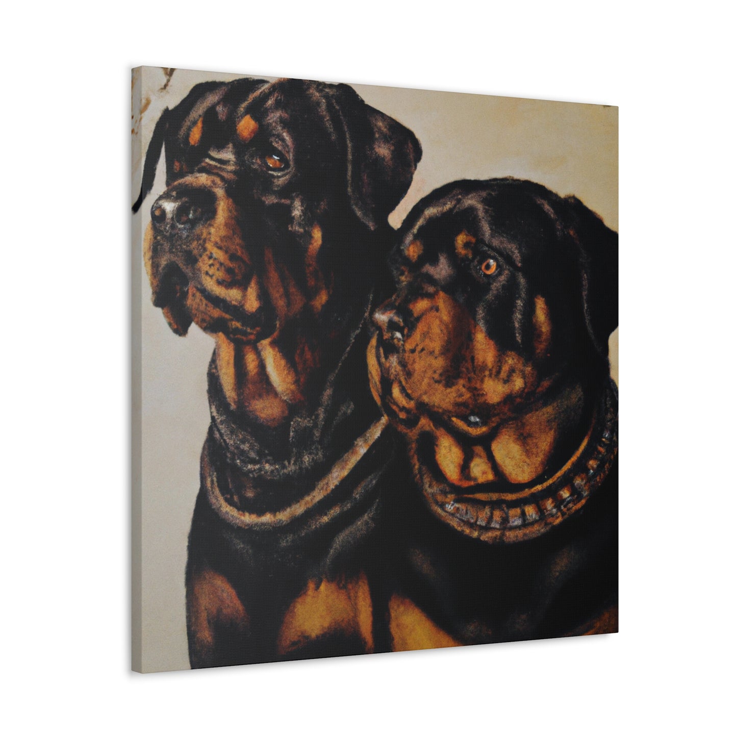 "Rottweiler's Majestic Portrait" - Canvas