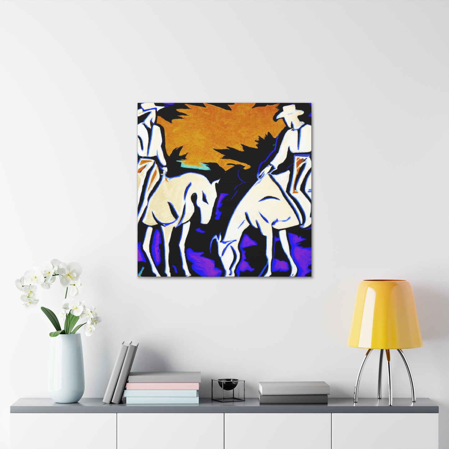 "Horses in Pasture Scene" - Canvas