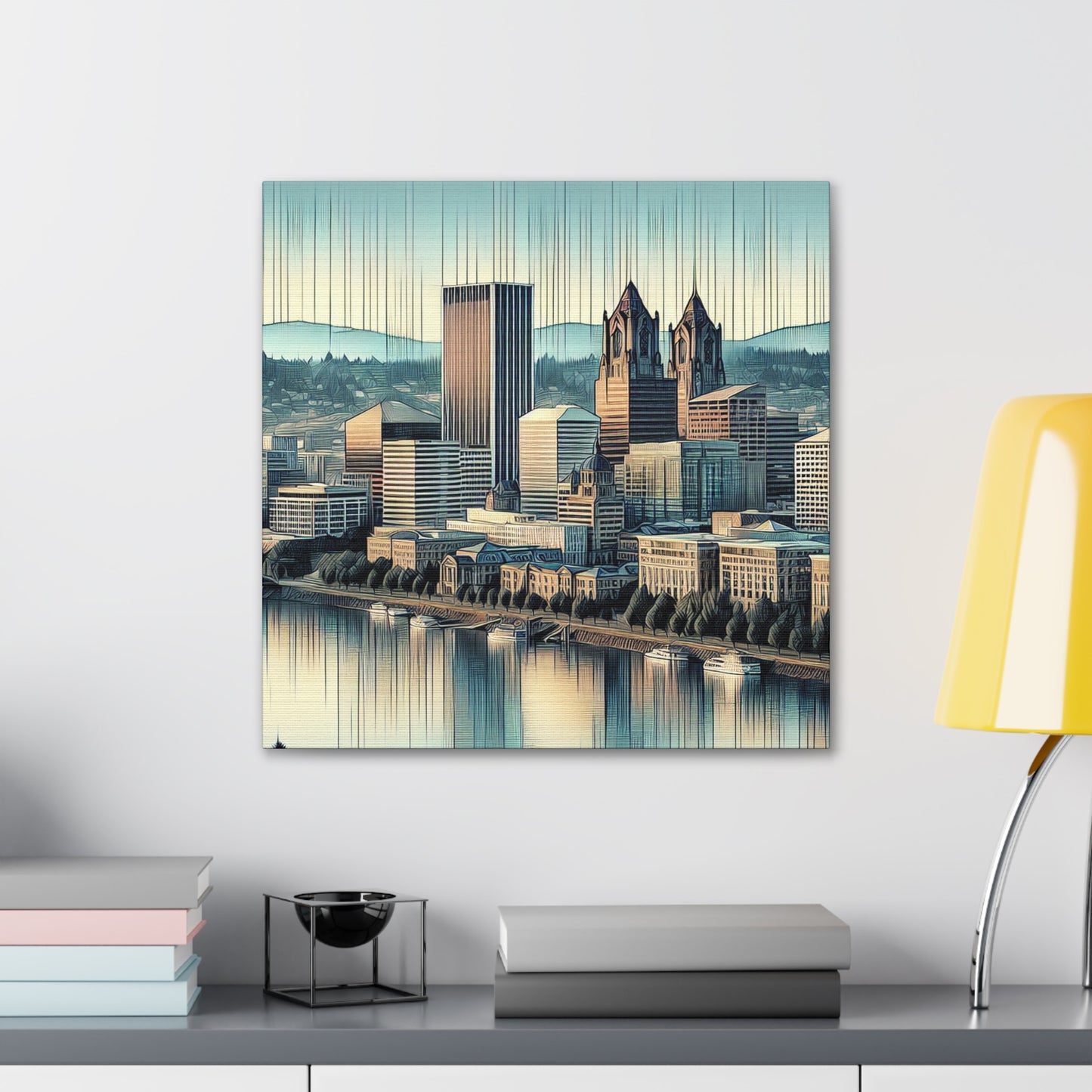 "Pulsating Portland Reflections" - Canvas