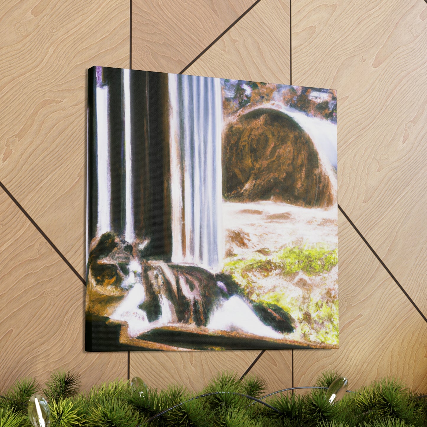 "Barn Cat Slumbering" - Canvas