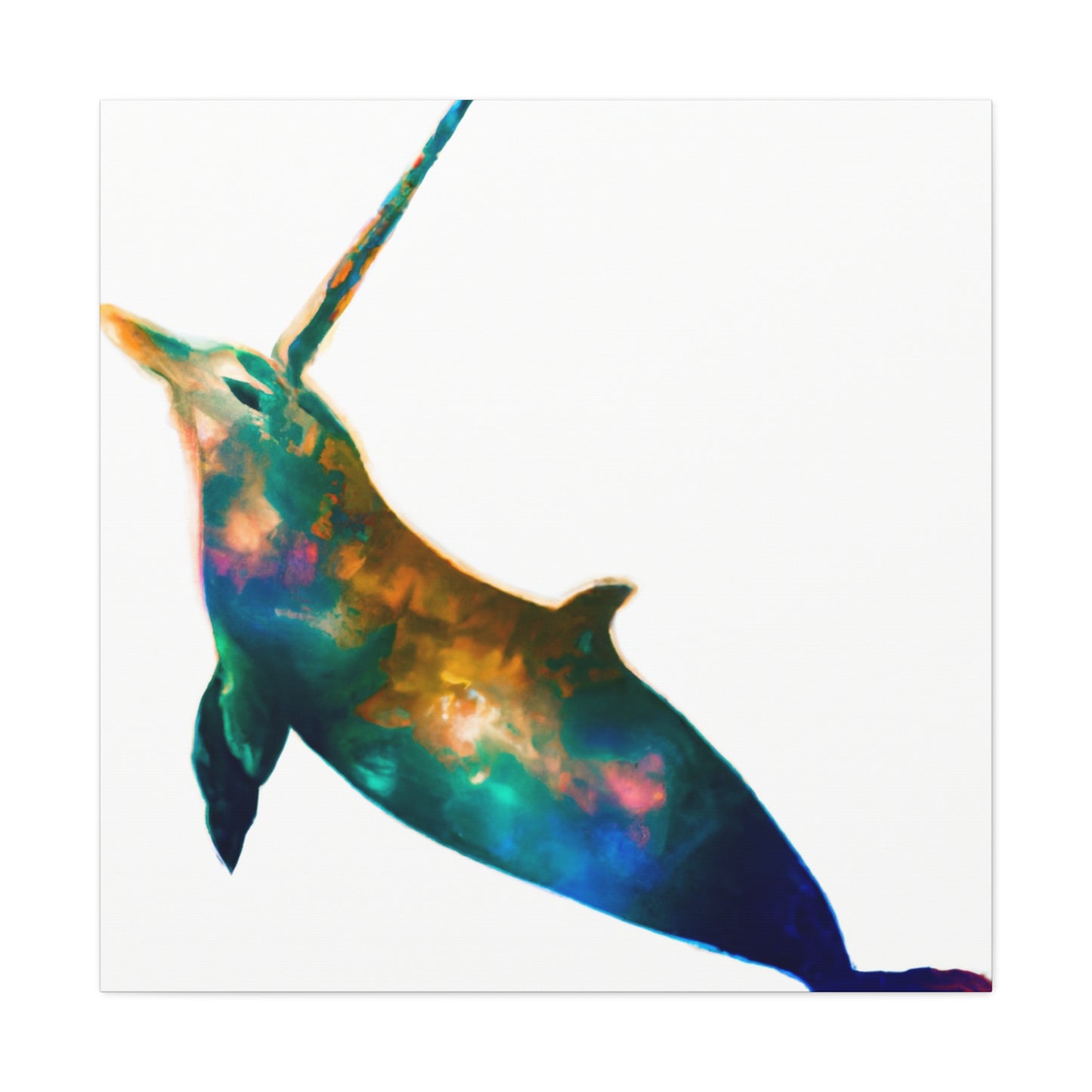 "Narwhal Digital Dreamscape" - Canvas