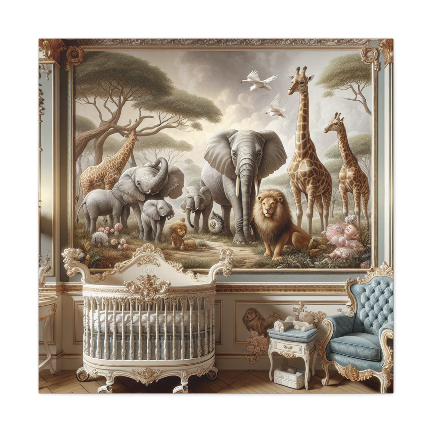 Safari Majesty in Rococo - Canvas