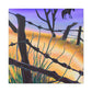 "Barbed Wire Fence Scene" - Canvas