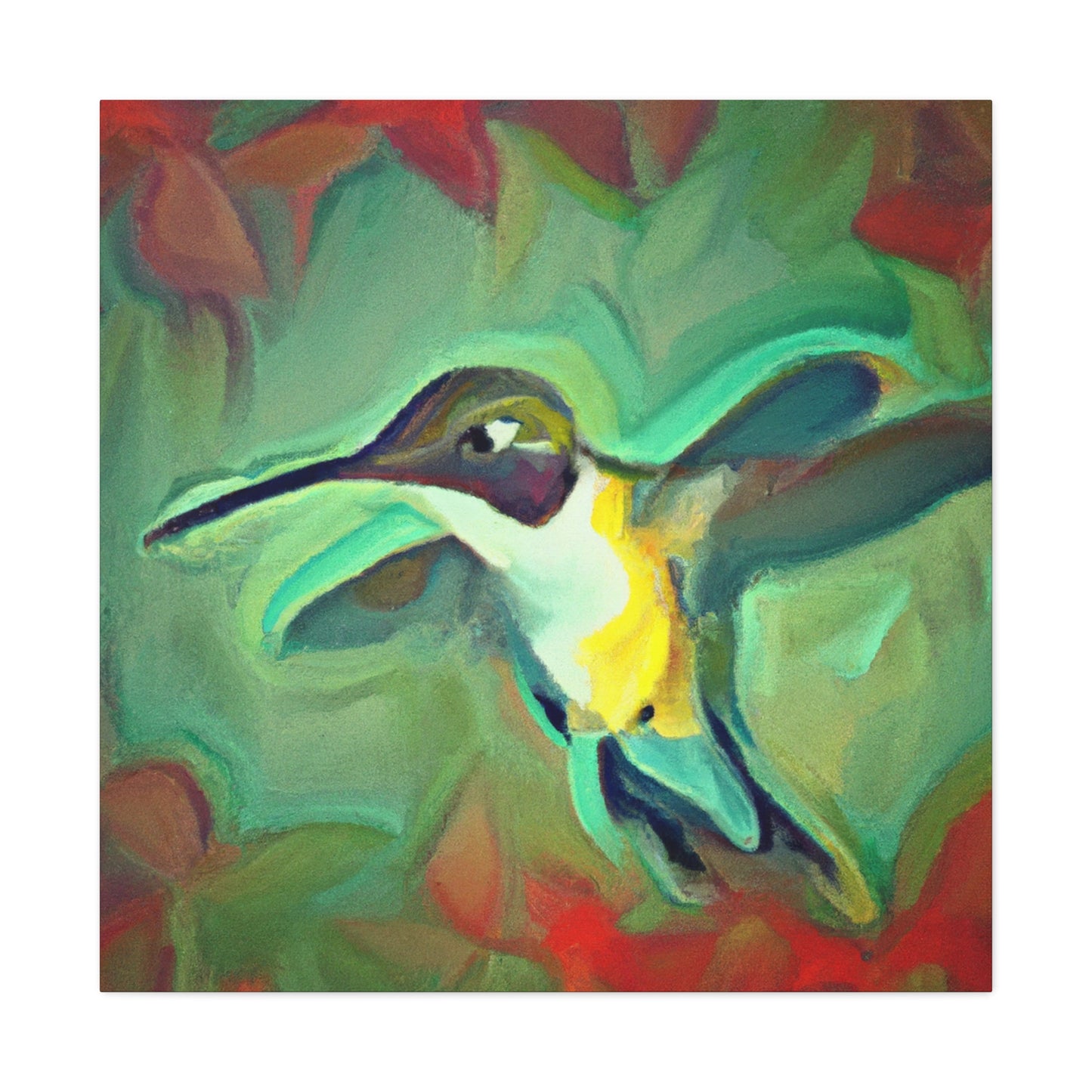 "Hummingbird in Sapphire Flight" - Canvas