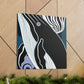 "Humpback Whale Deco Bliss" - Canvas