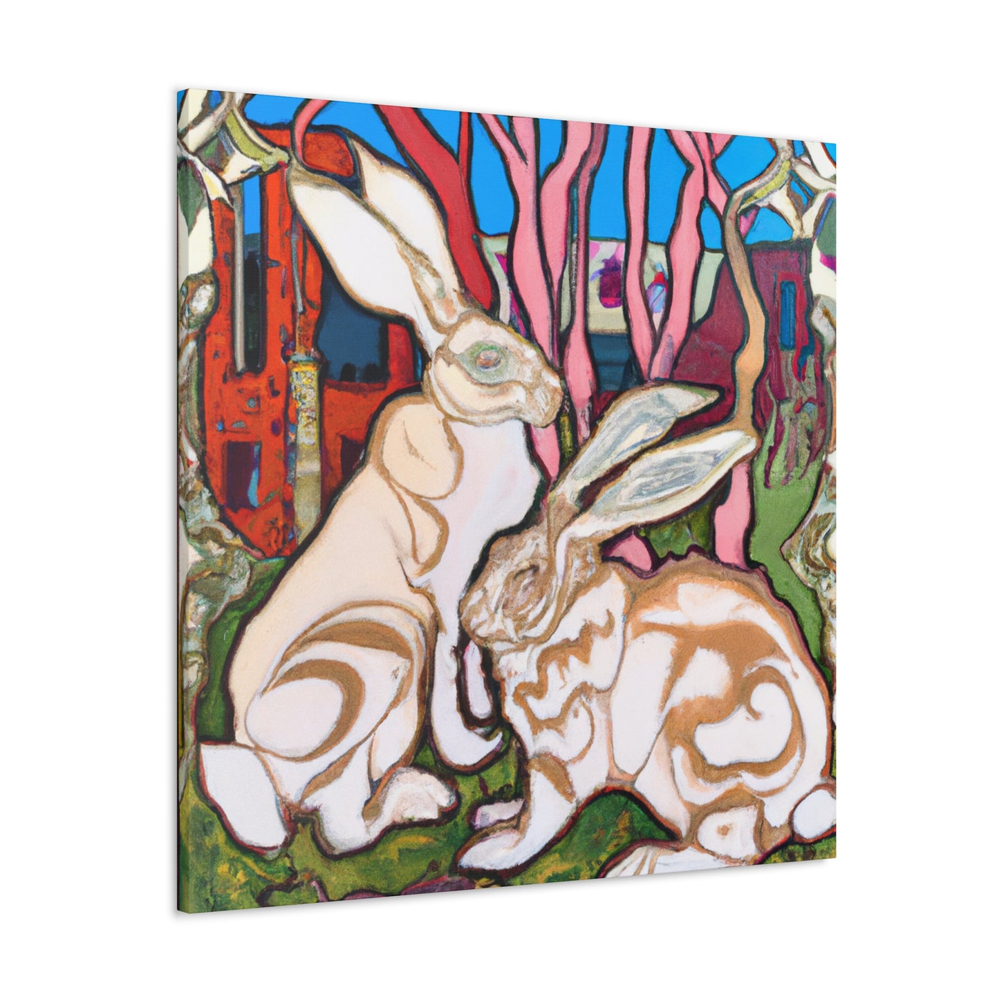 Rabbit in Art Nouveau - Canvas