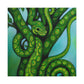 Green Python in Bloom - Canvas