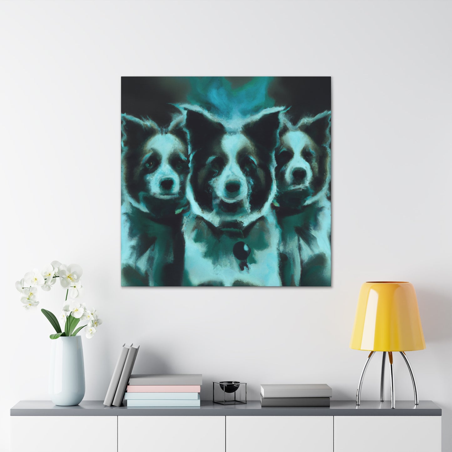 "Border Collie's Surreal Dream" - Canvas