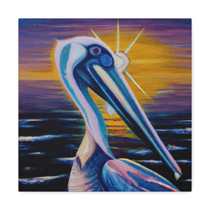 "Pelican in Flight Deko" - Canvas