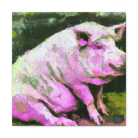 "Pig with Potbelly Glow" - Canvas