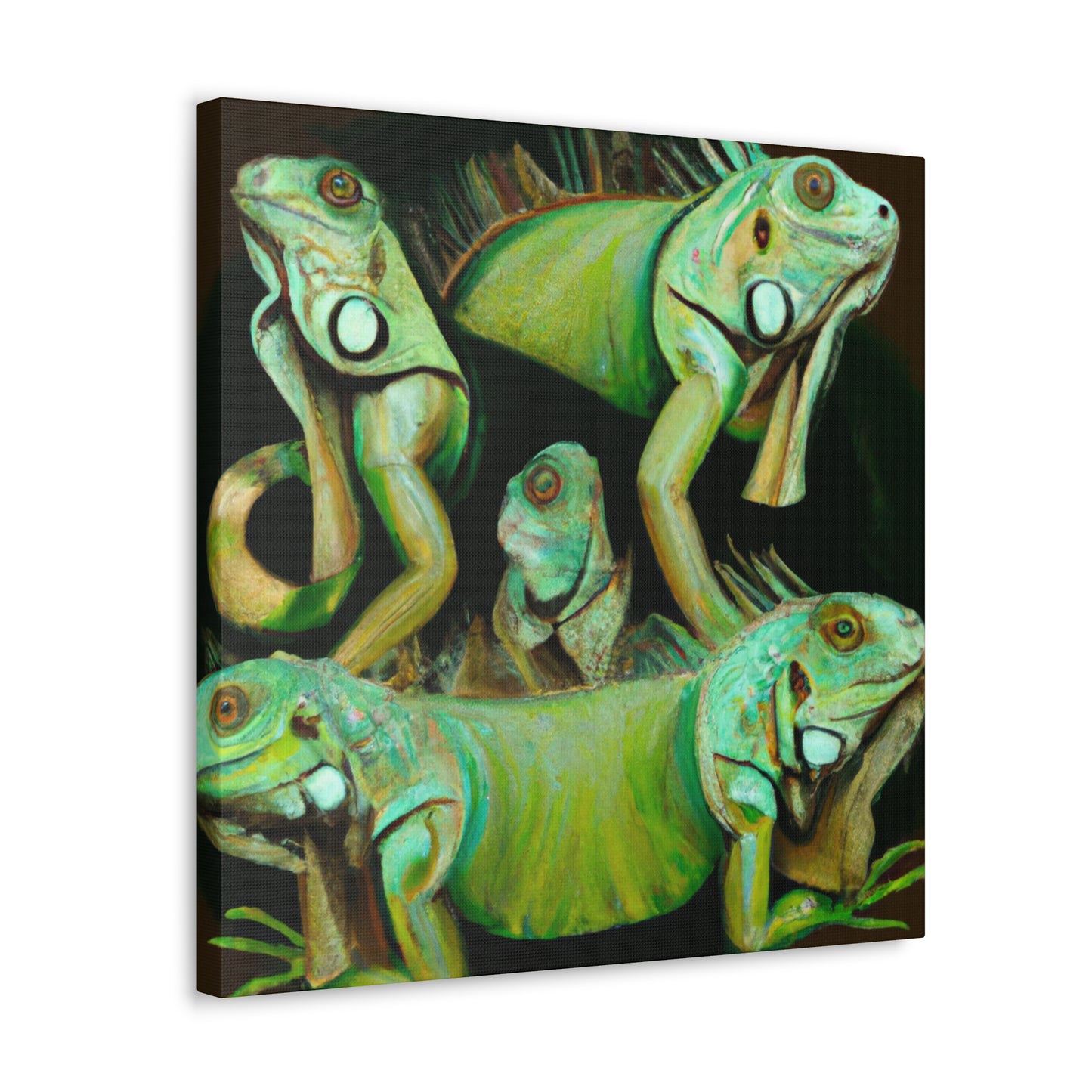 "Green Iguana Dreamscape" - Canvas