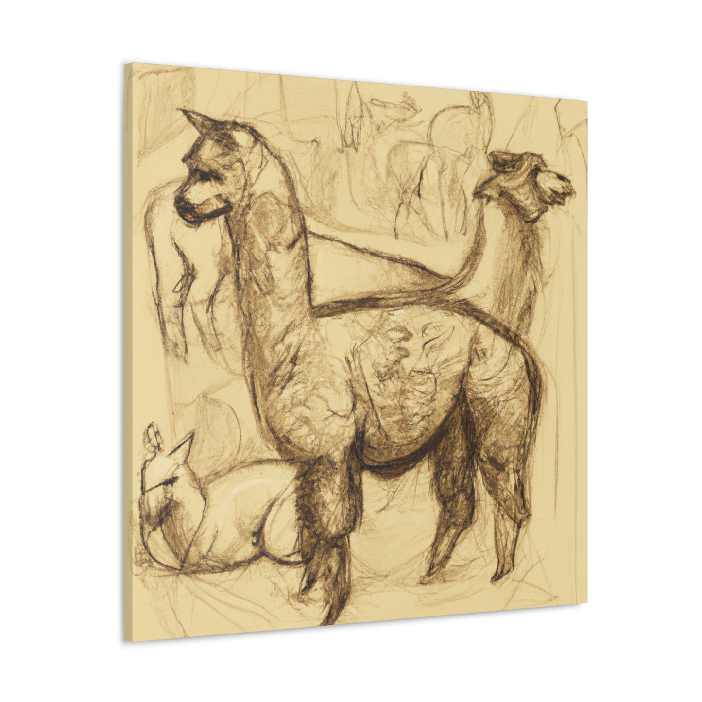 Alpaca Magnificence Abounds - Canvas