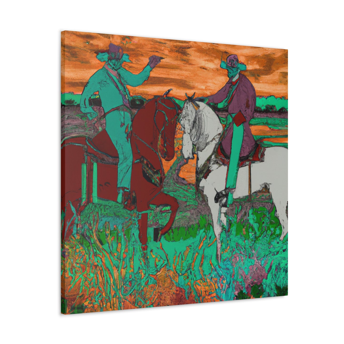 Horses in Pastureland - Canvas