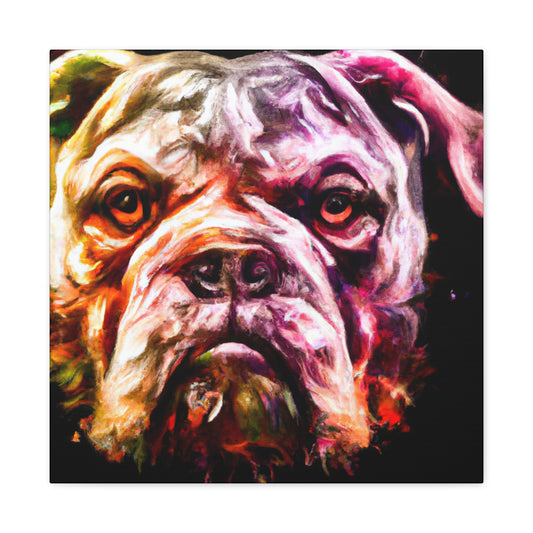 "American Bulldog Portrait" - Canvas