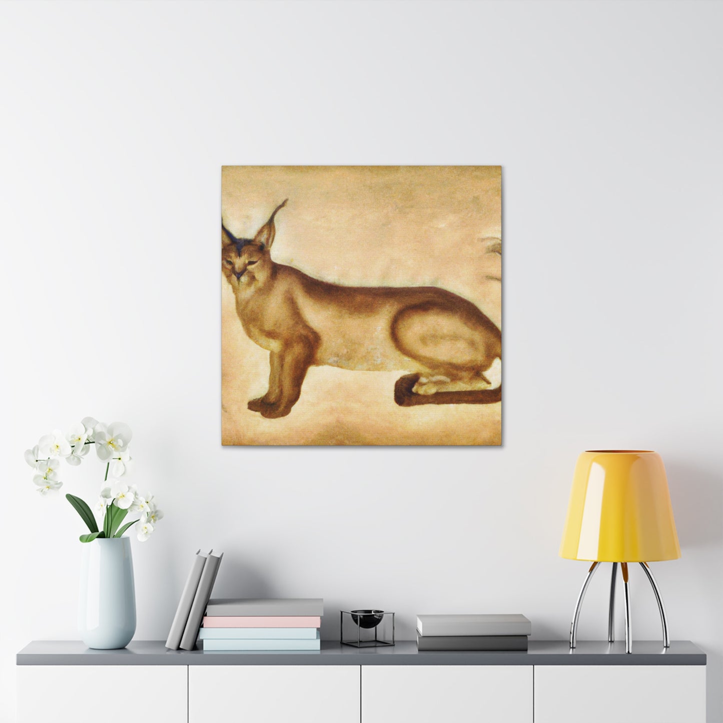 "Caracal in Art Deco" - Canvas