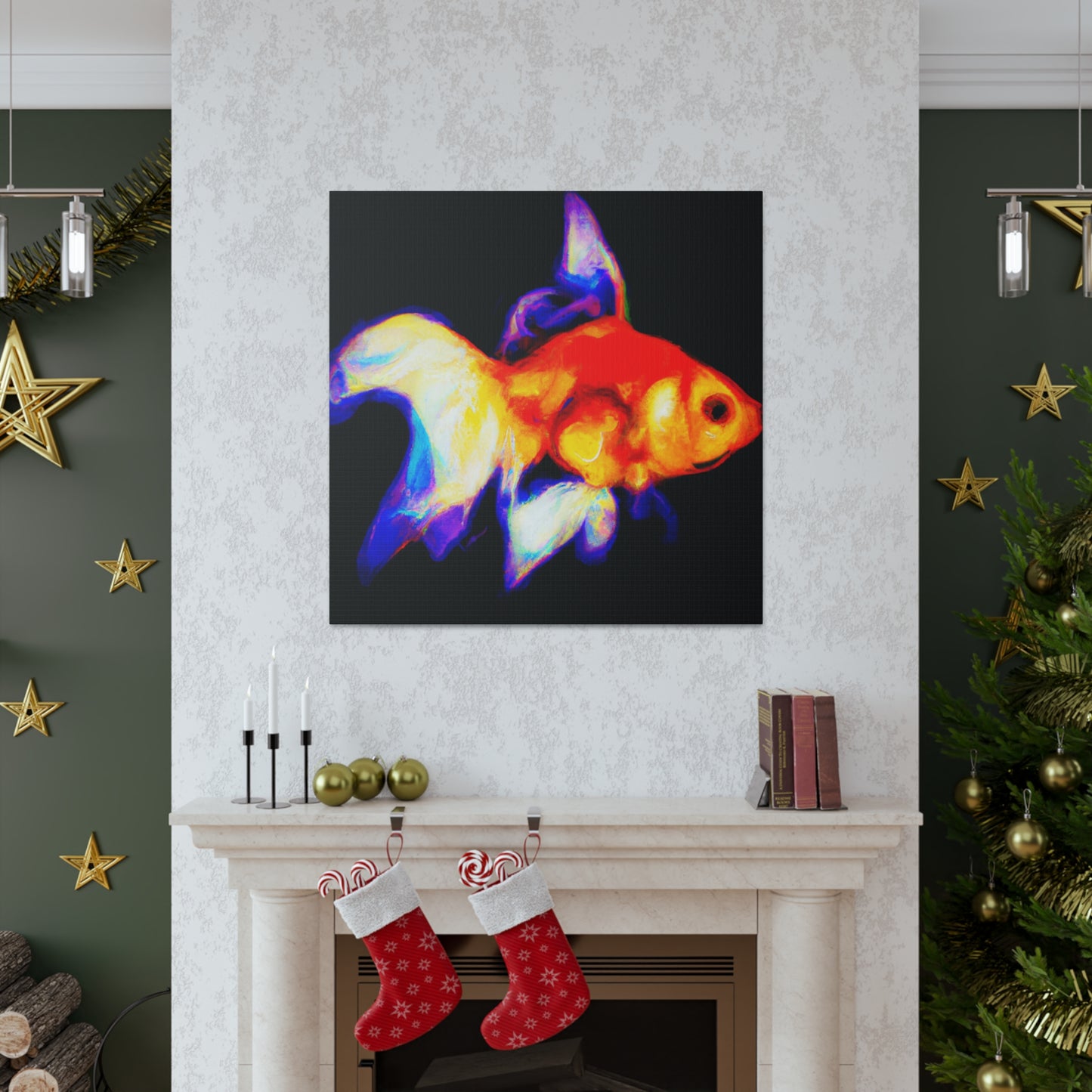 "Golden Fish Delight" - Canvas