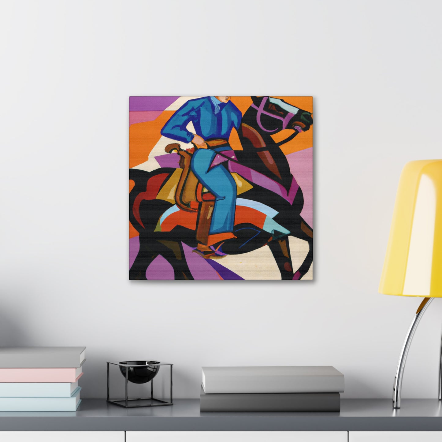 "Cowboy's Bold Tumble" - Canvas