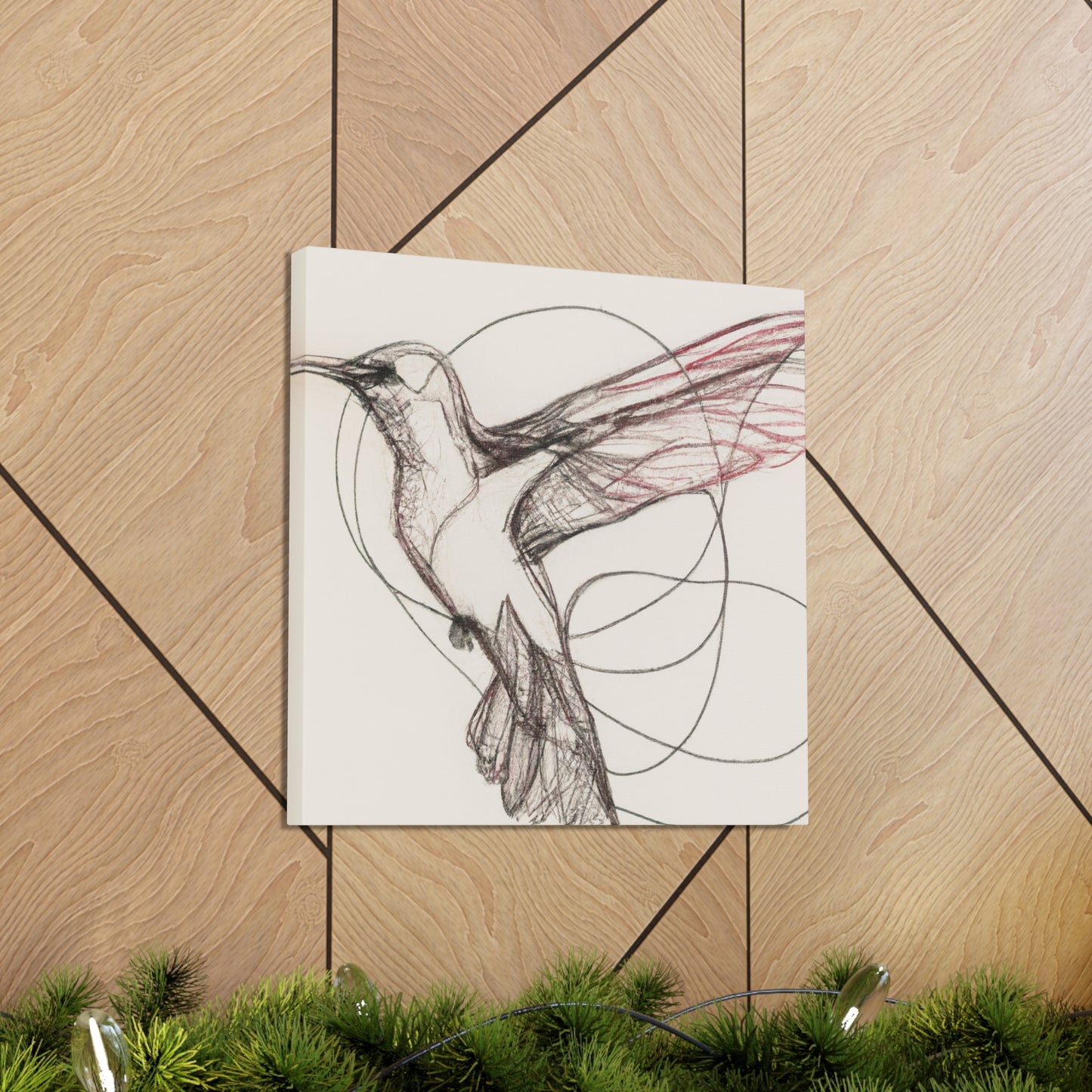 "Ruby Hummingbird Delight" - Canvas