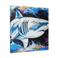 Shark in Turquoise. - Canvas