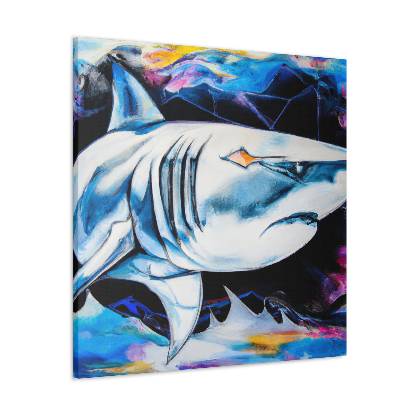 Shark in Turquoise. - Canvas