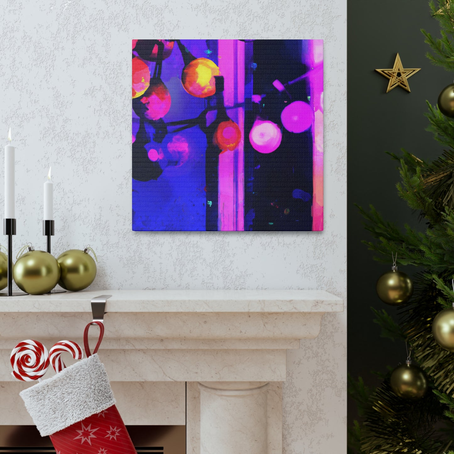 "Christmas Lights Surrealism" - Canvas