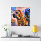 "Pensive Shar Pei Dream" - Canvas