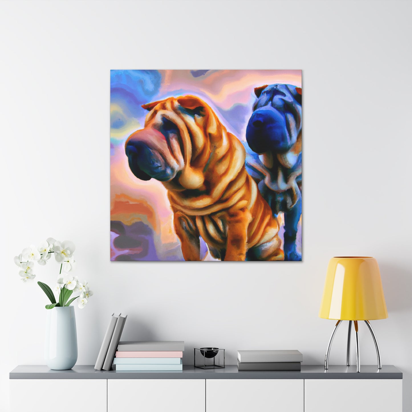 "Pensive Shar Pei Dream" - Canvas