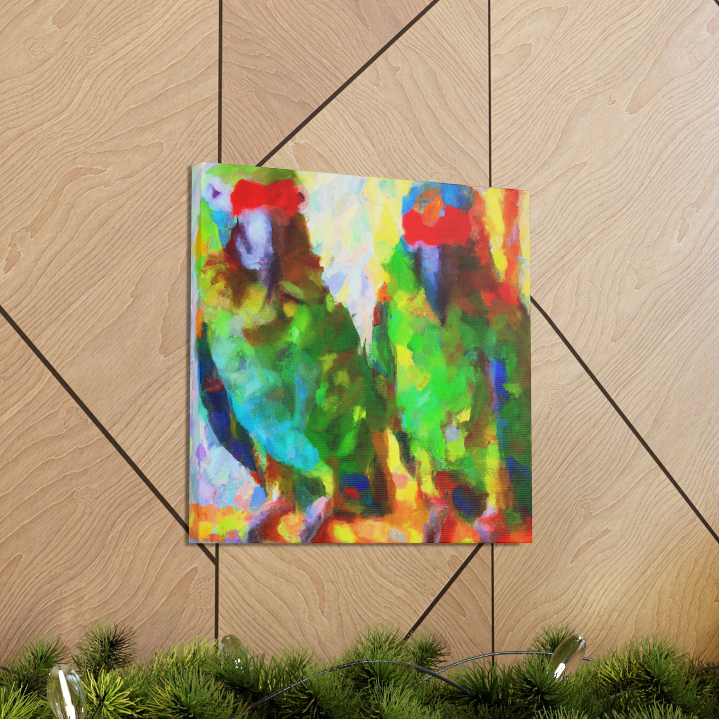 "Senegal Parrots in Bloom" - Canvas