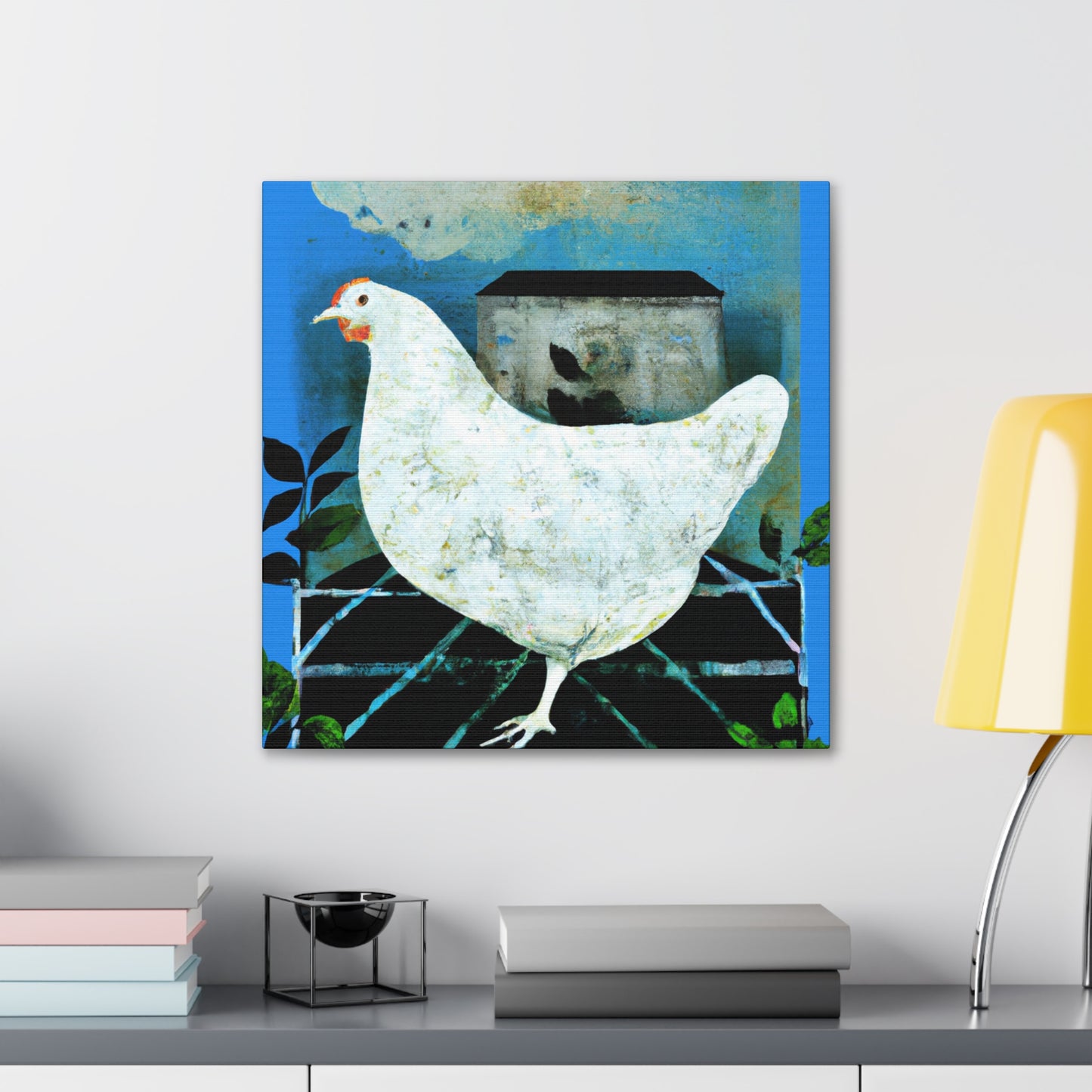 "Chicken in Art Deco" - Canvas