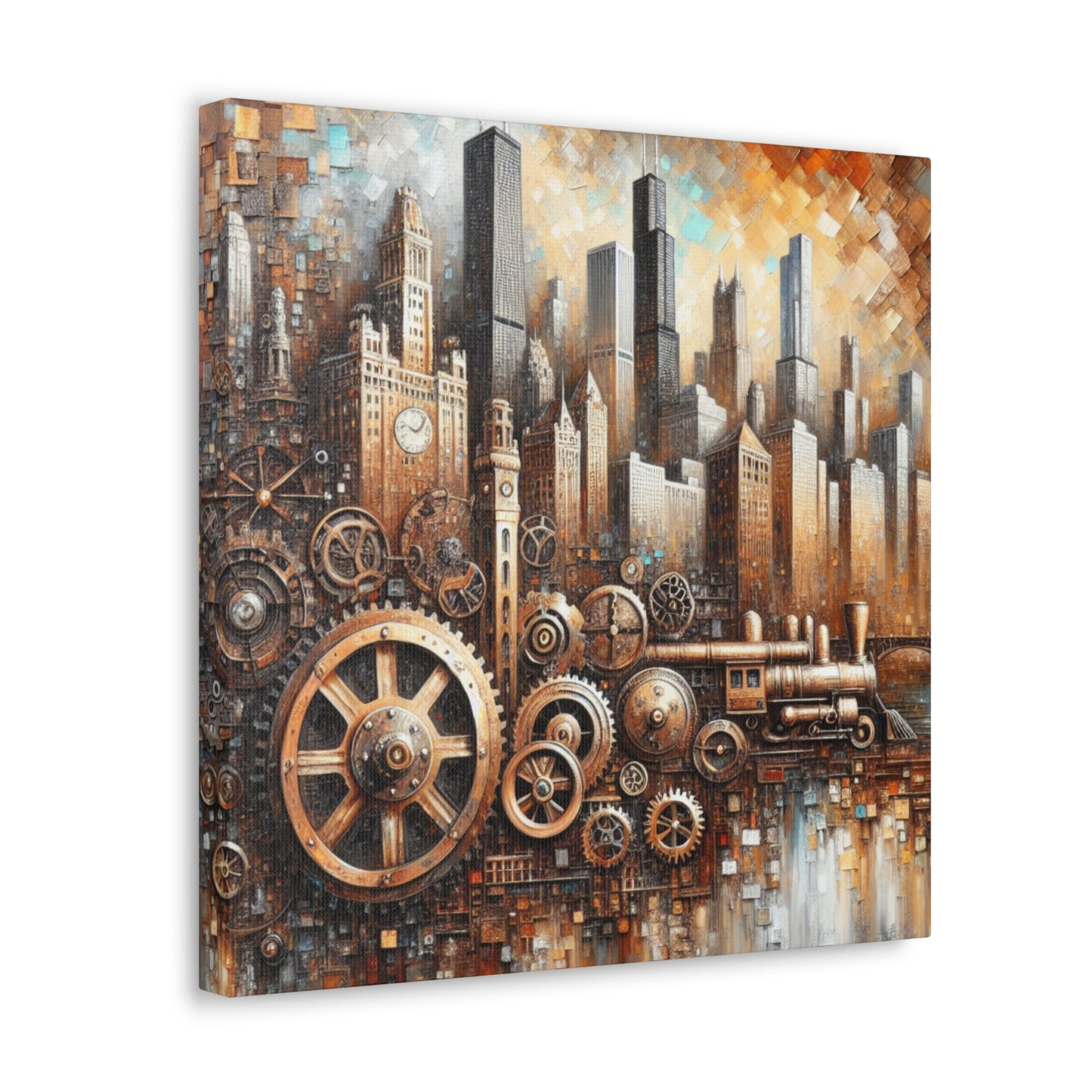 "Industrial Dreams Unveiled" - Canvas