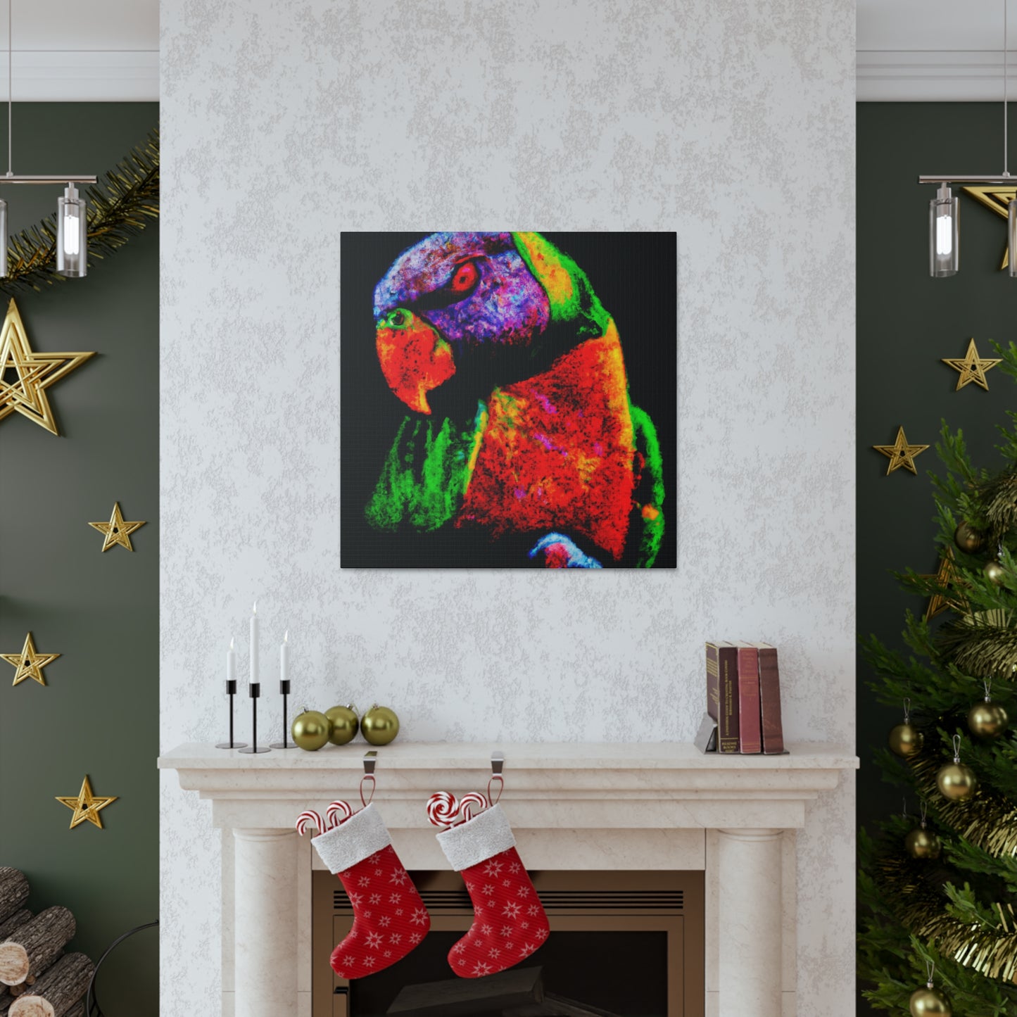 "Rainbow Lorikeet Revelry" - Canvas