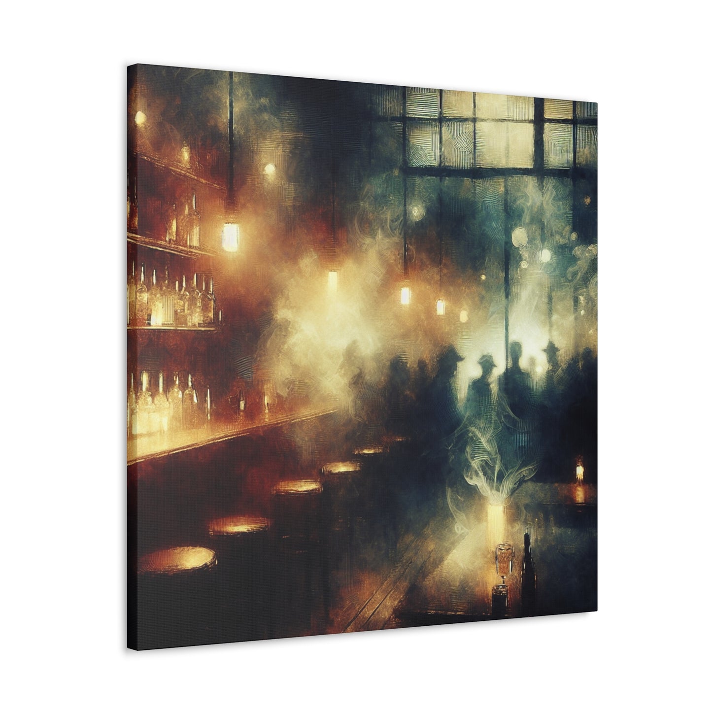 Misty Tavern Night - Canvas