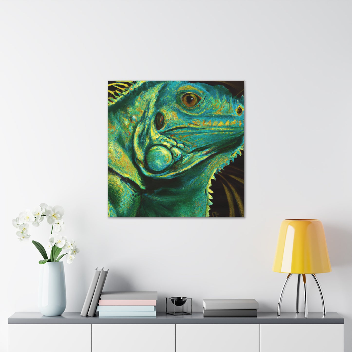 Green Iguanas Revelry - Canvas