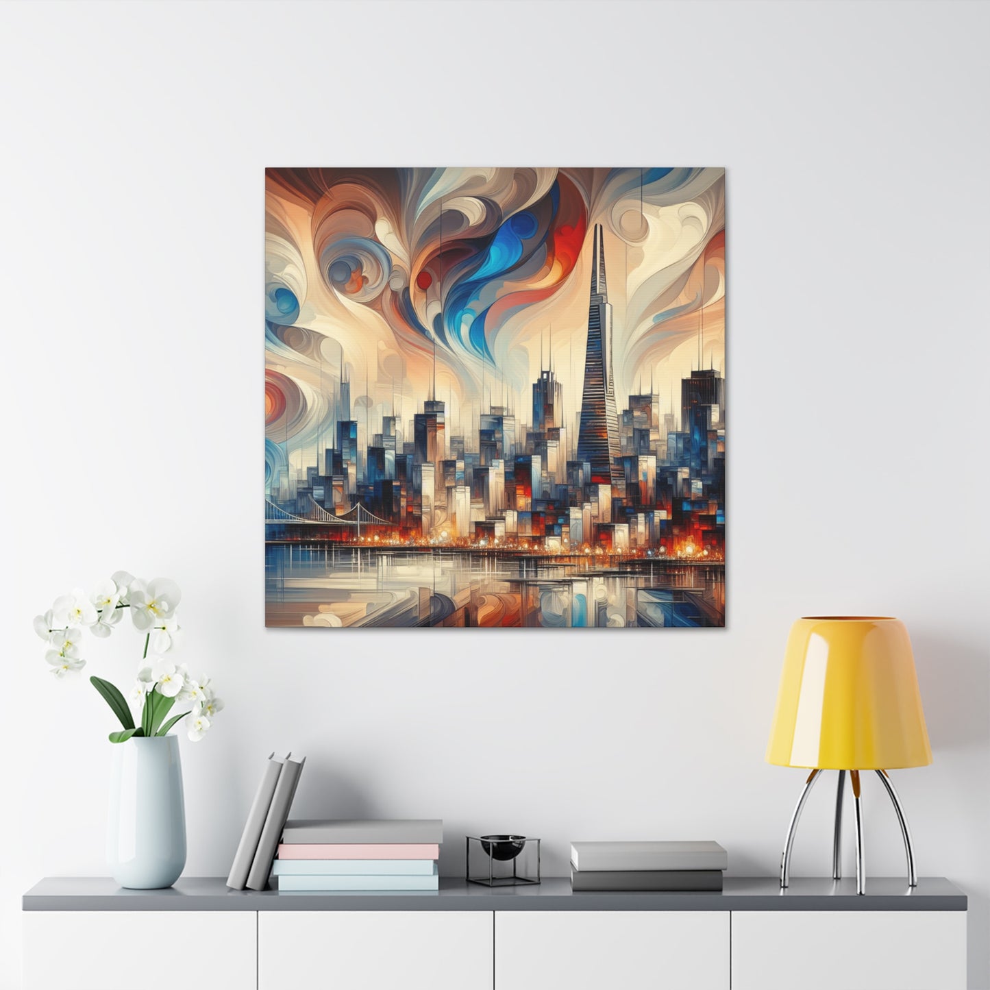 "Golden City's Inspired Chaos" - Canvas