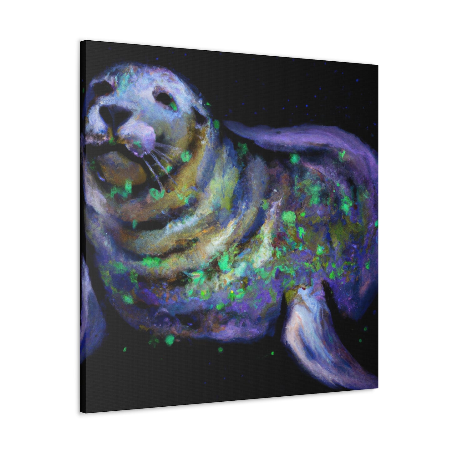 "Harp Seals in Moonlight" - Canvas