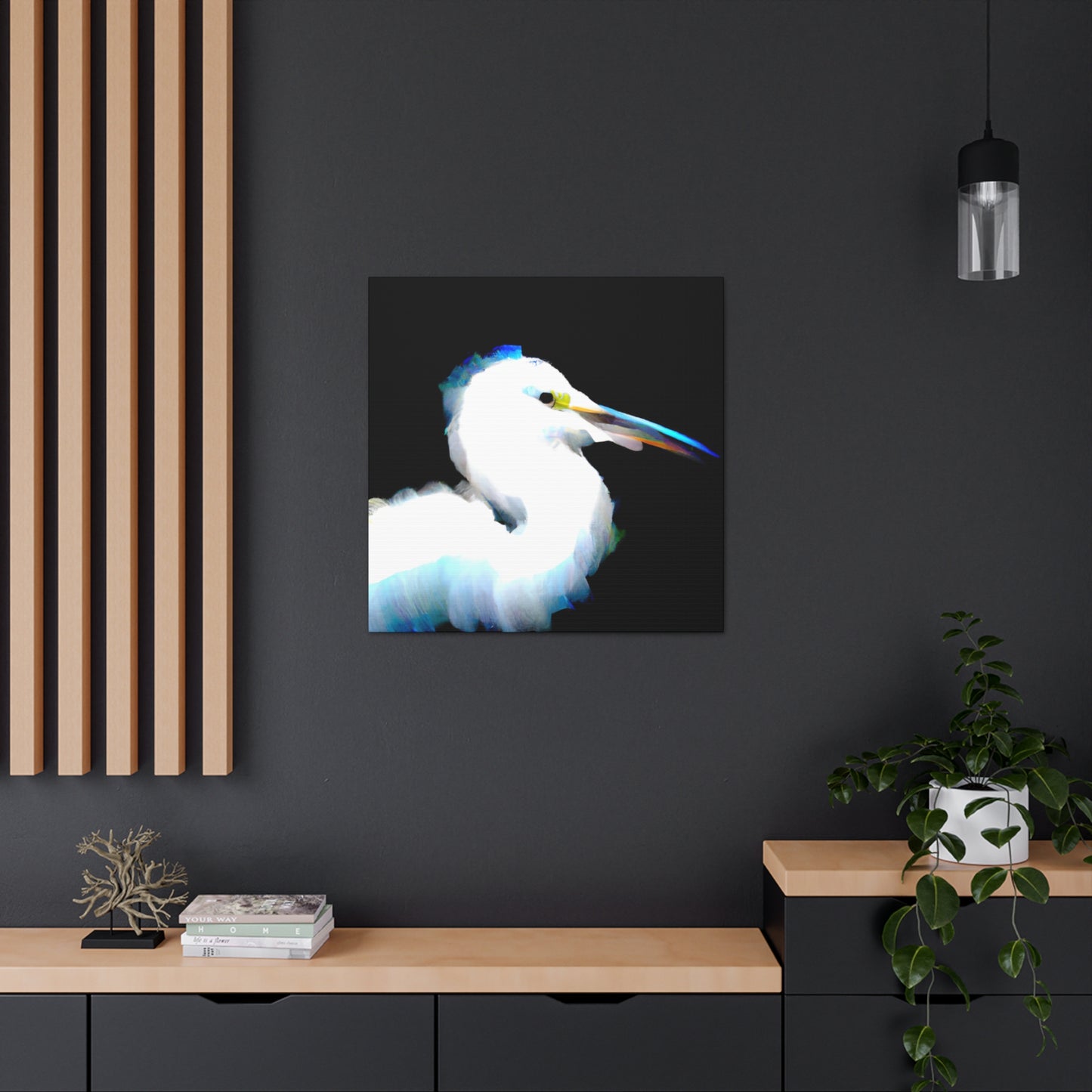 Snowy Egret Memory. - Canvas