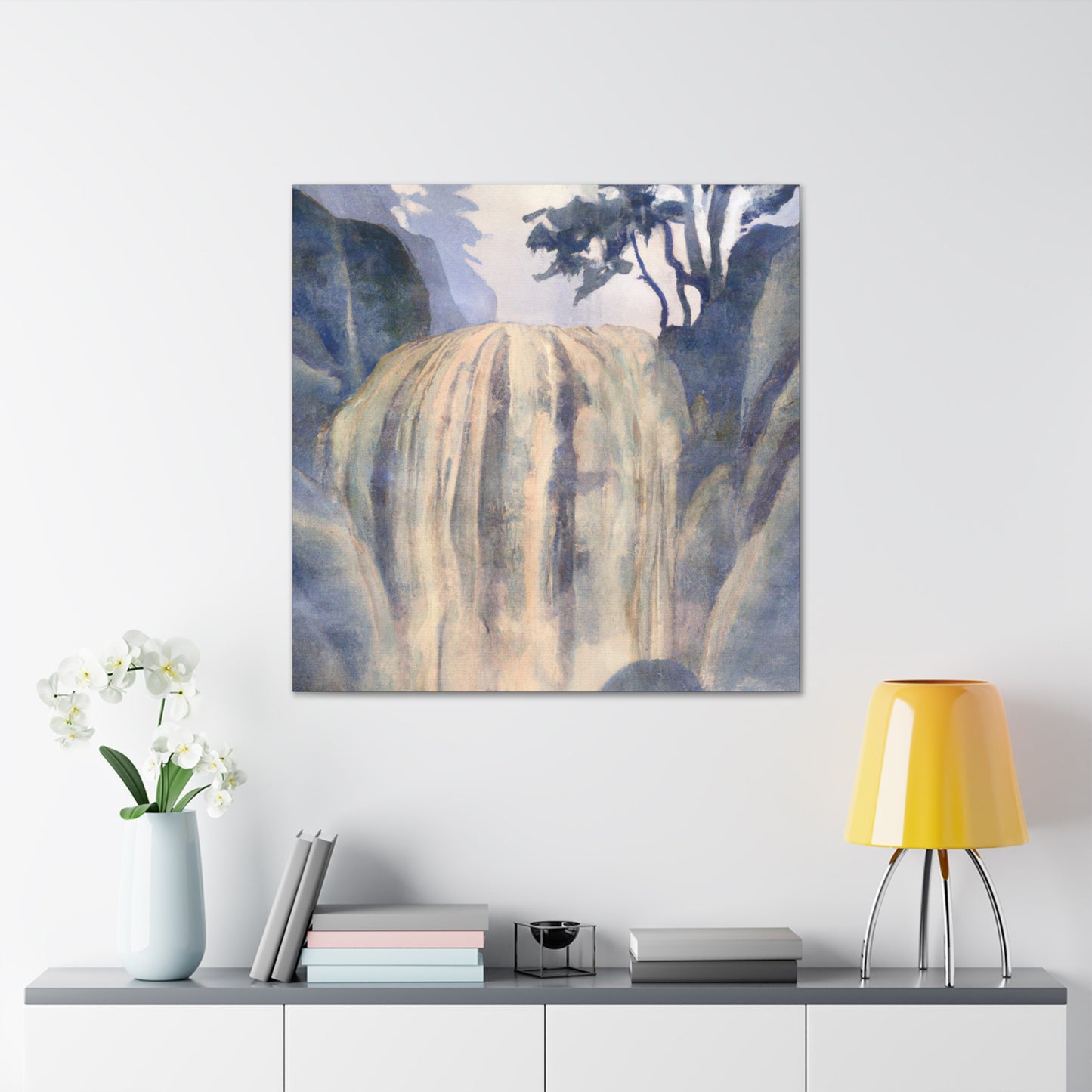 "Waterfall in Moonlight" - Canvas