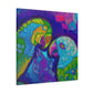 "Lovebirds in Fauvist Hues" - Canvas