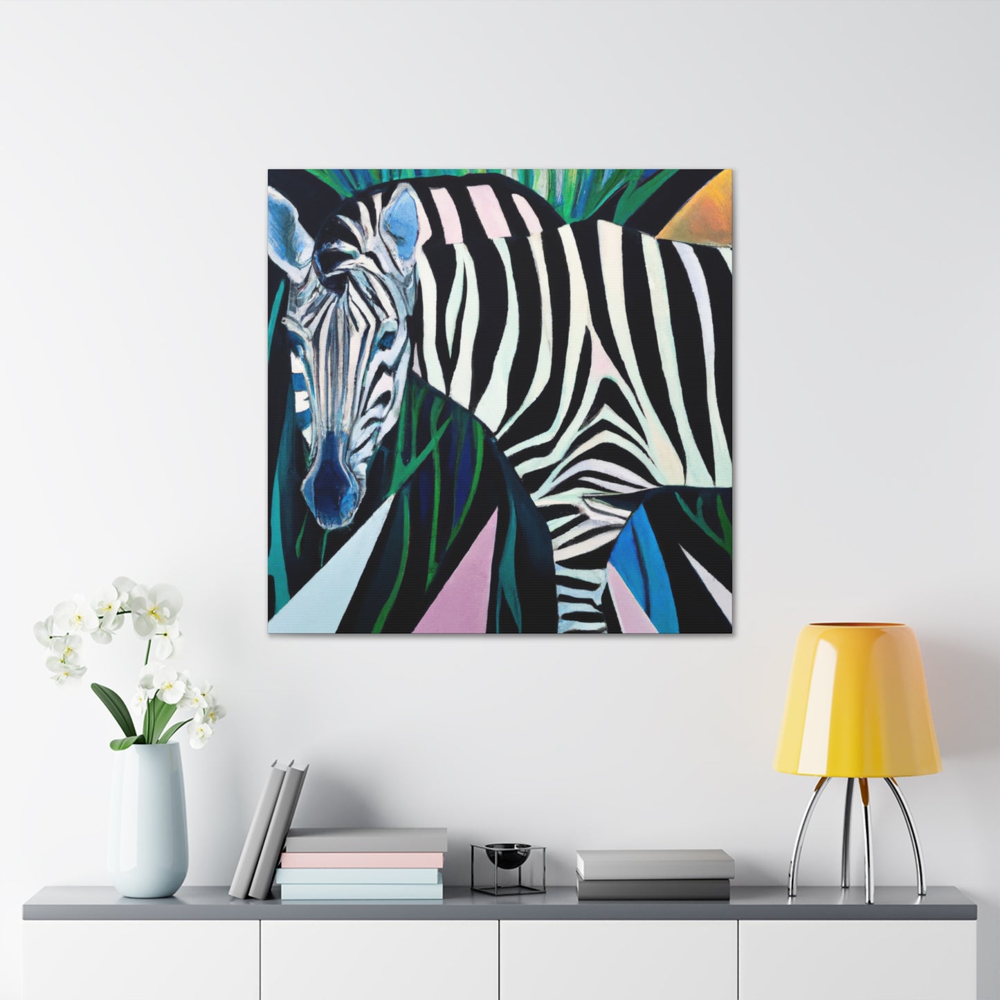 "Gilded Zebra Dance" - Canvas