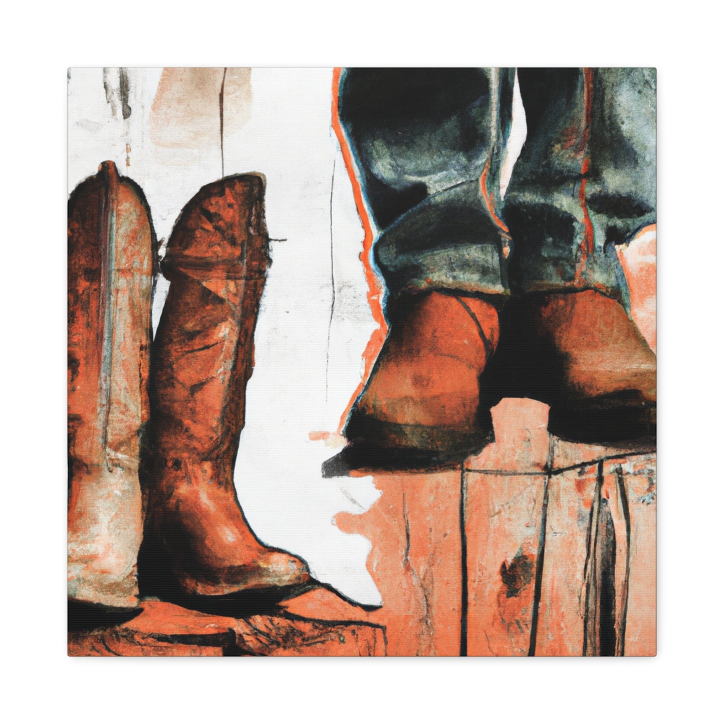 Boots in Motion Painting - Canvas