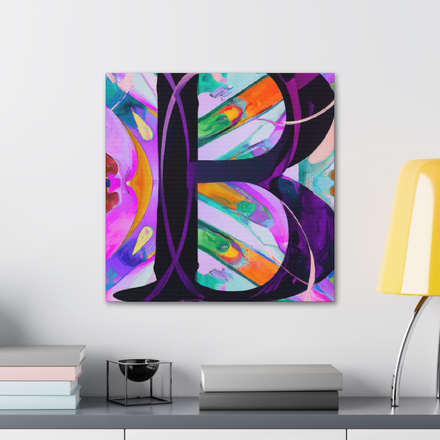 "Dazzling B in Art Deco" - Canvas