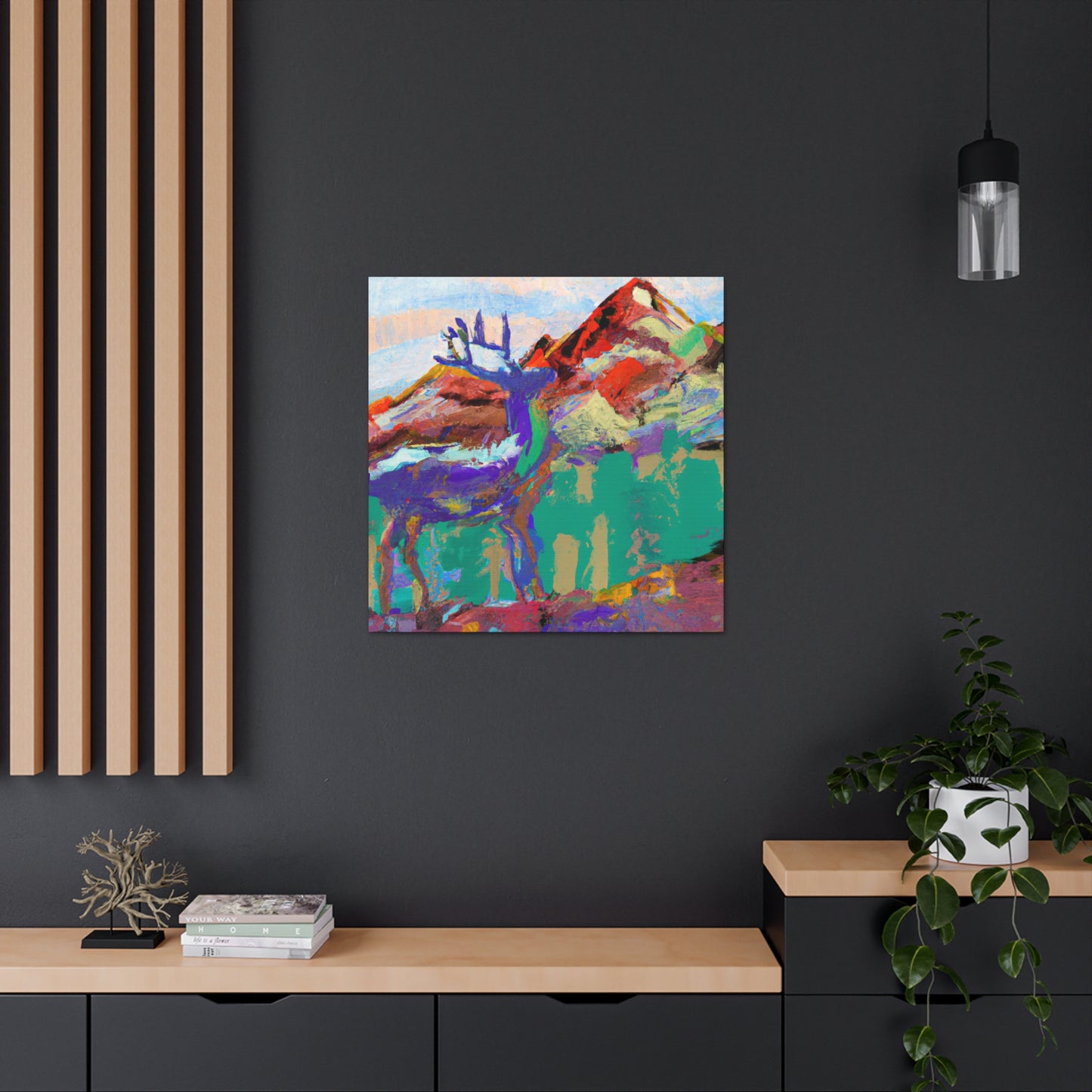 Deer in Moonlight Glow - Canvas