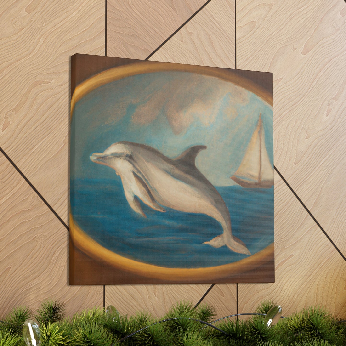 "Dolphin in Neoclassicism" - Canvas