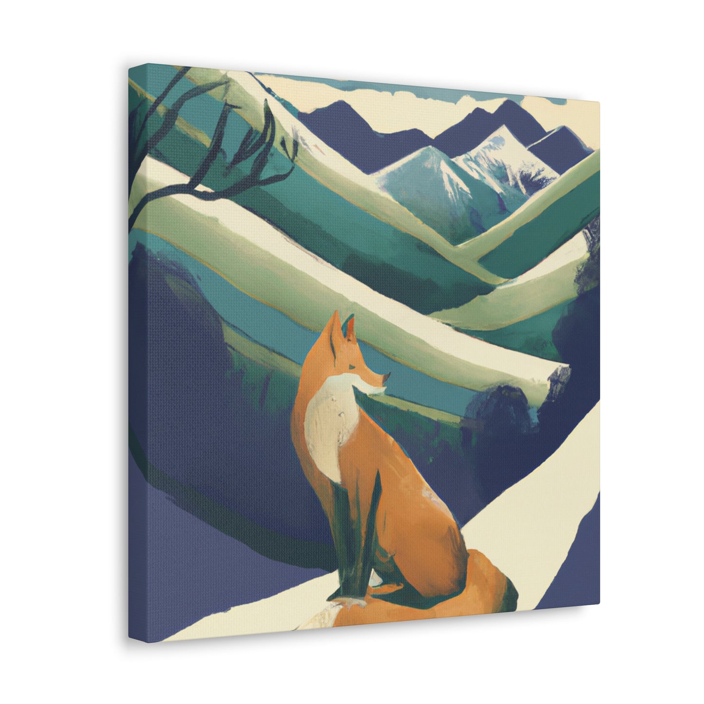 "Fox in Golden Glimmer" - Canvas