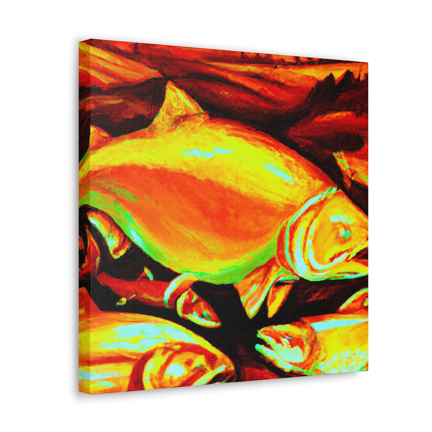 "Salmon in Moonlight Glow" - Canvas